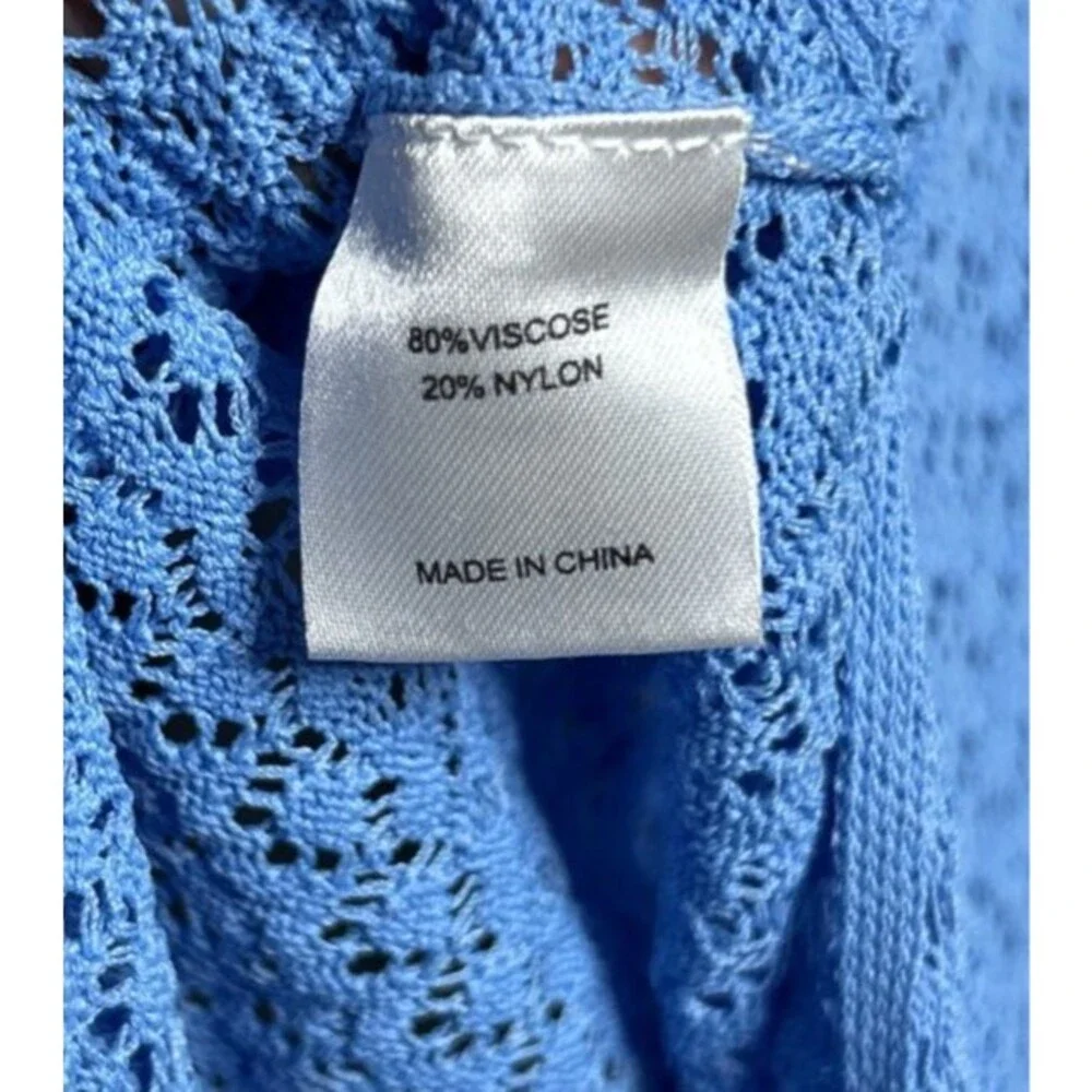 Monday Montego Dress Size S Azure Lace Crochet Maxi Swim Cover Up Blue Color